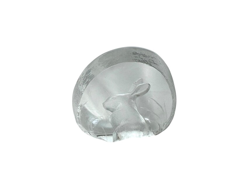 Lead Crystal Rabbit Mats Jonasson Sweden Lead Crystal Bunny Rabbit Reversed Carved ...