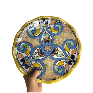 Mexican Talavera hand painted floral wall plate/talavera wall plate mexican folk art wall decor/dinnerware/wall art