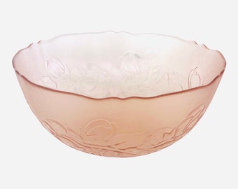 Vintage France Arcoroc Pink Floral Rosaline large serving bowl