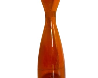 Rare blenko Wayne Husted # 564 tangerine decanter bottom/mcm colored glass/read