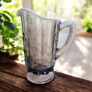 Vintage westmoreland lilac opalescent pitcher/purple opalescent pitcher/grape pattern
