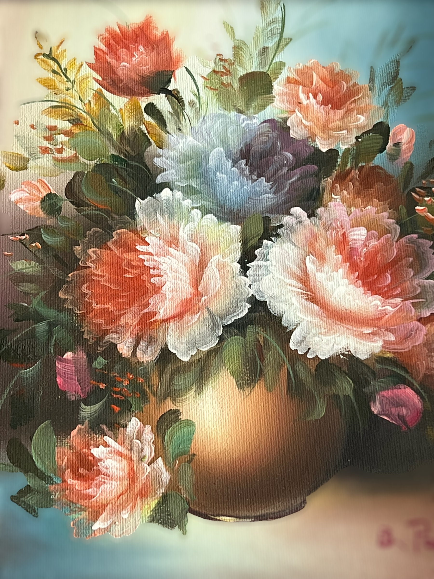 絵画 Oil painting of beautiful flowers. Lavender Fascination. Blue flowers large abstract oil