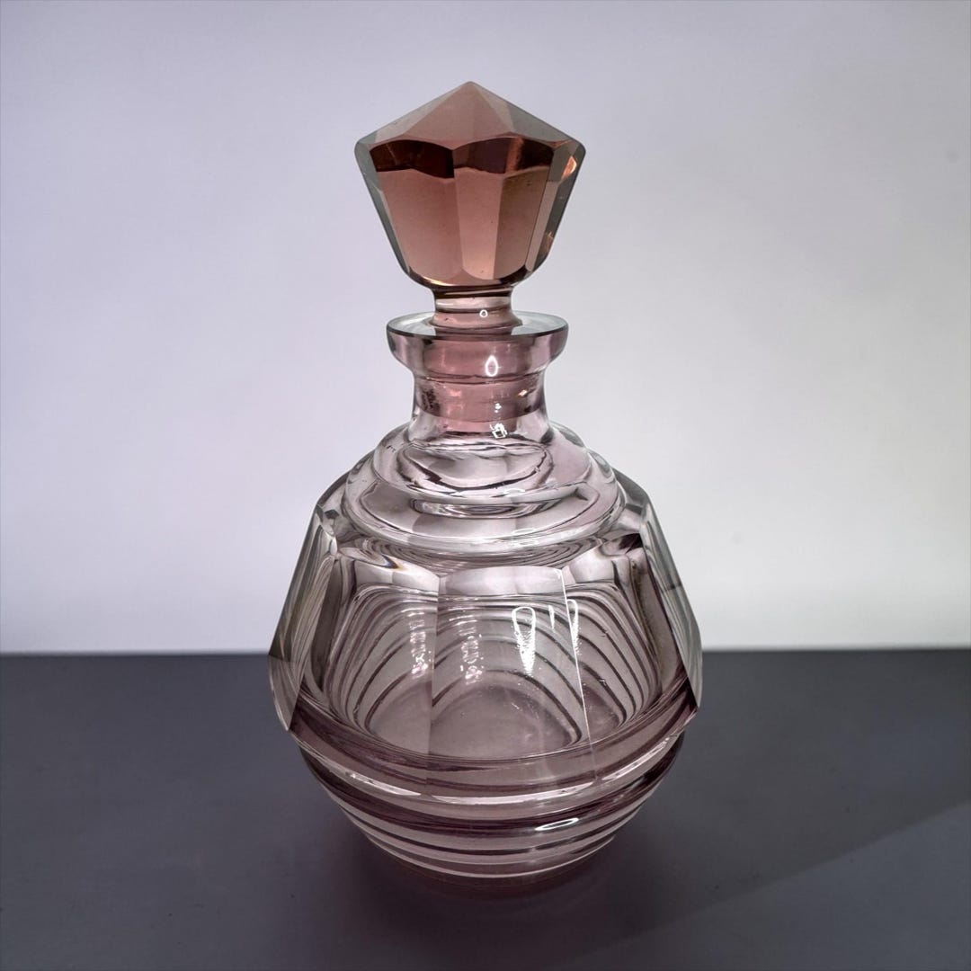 Czech Bohemian Light Amethyst Purple Art Deco Decanter 1930s Art Glass ...