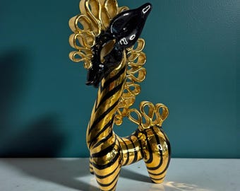 Art Deco Mary Jane Hart Copa De Oro Fantasy Gold Black Zebra