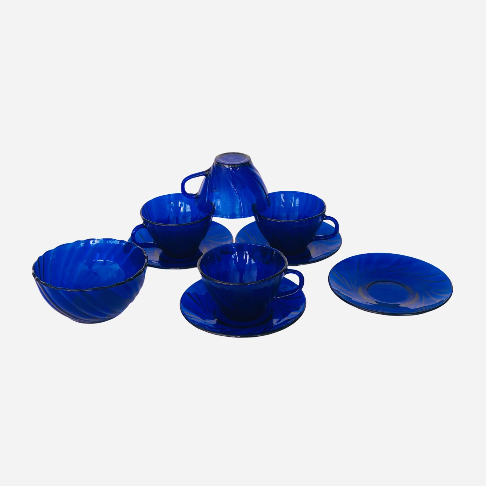 Cobalt Blue Tea Set/sugar Bowl/ Vereco Duralex Bormioli Etsy