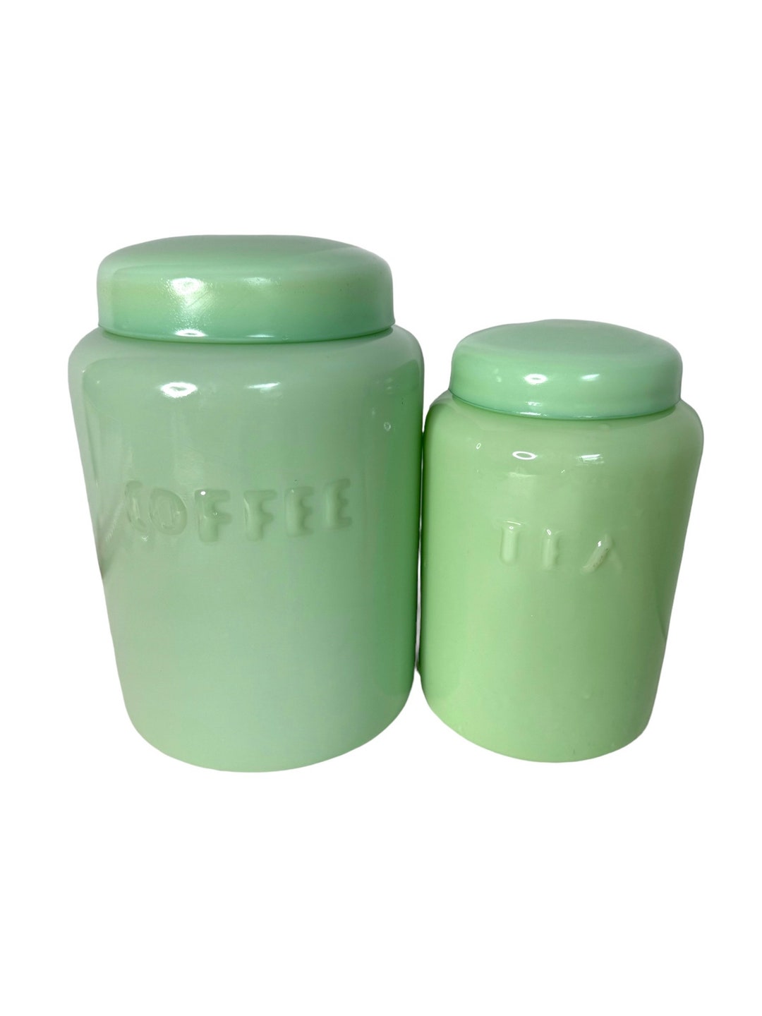 Vintage Jade/jadeite Canister Set/coffee and Tea Canisters/counter