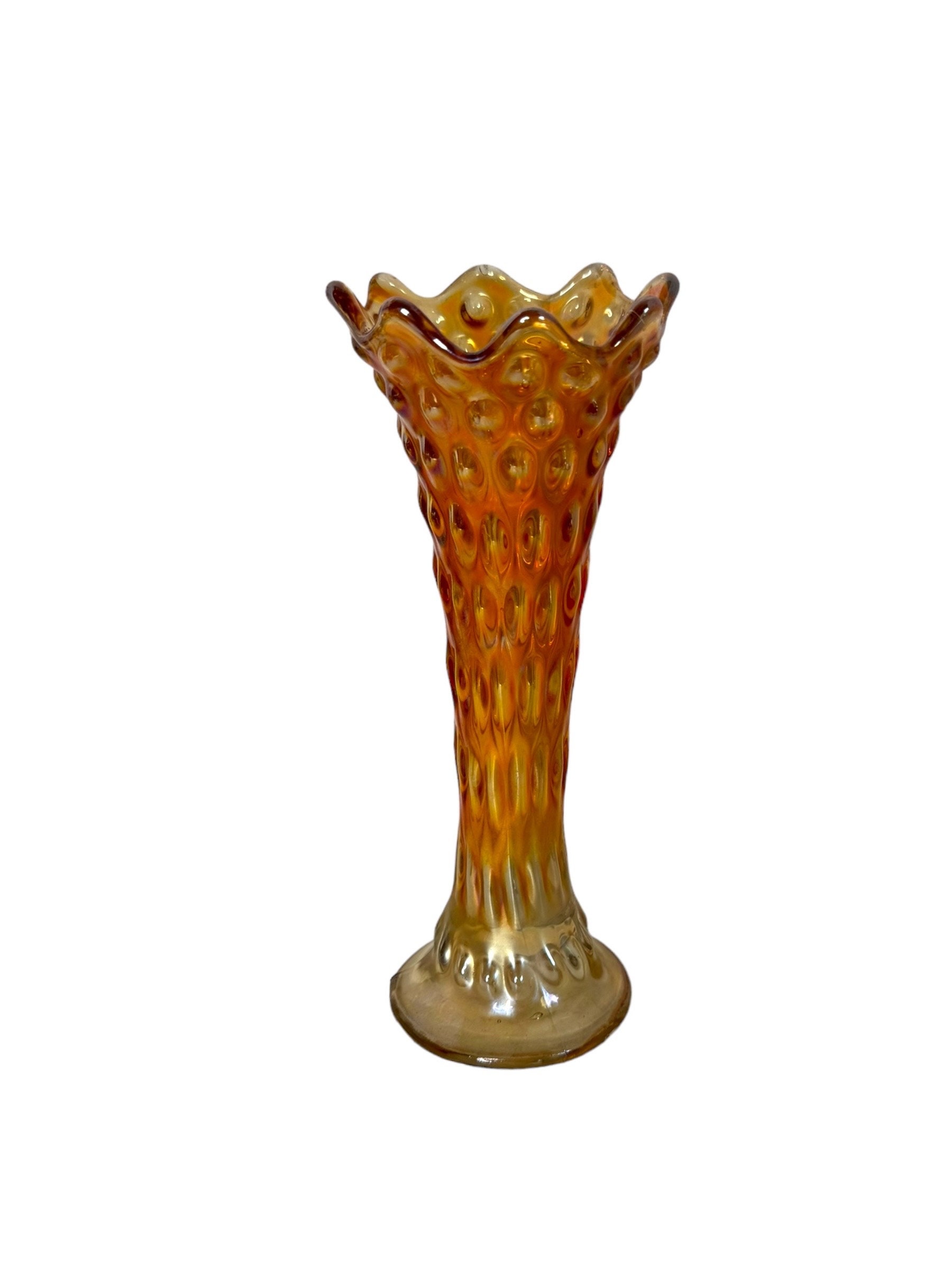 Fenton Marigold Carnival Glass Swung Vase: Vintage Knobby Vase - Etsy