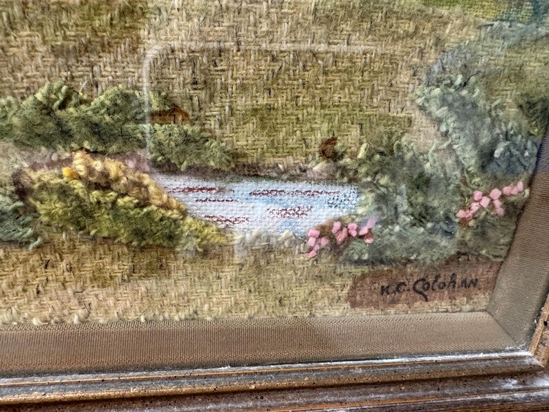 Vintage Irish Tweed and Oil 3 Dimensional Framed Art/kc Colohan/custom