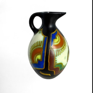 Dutch Royal Zon Royal Goedewaagen Art Deco Pottery Vase/ewer Holland Repaired Spout, Netherlands, Gouda Dutch Potteyr