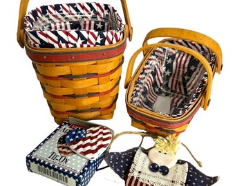 2 Vintage Longaberger baskets/all- American summer baskets/patriotic baskets/americana decor