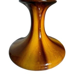 MCM golden brown striped glazed ceramic vase