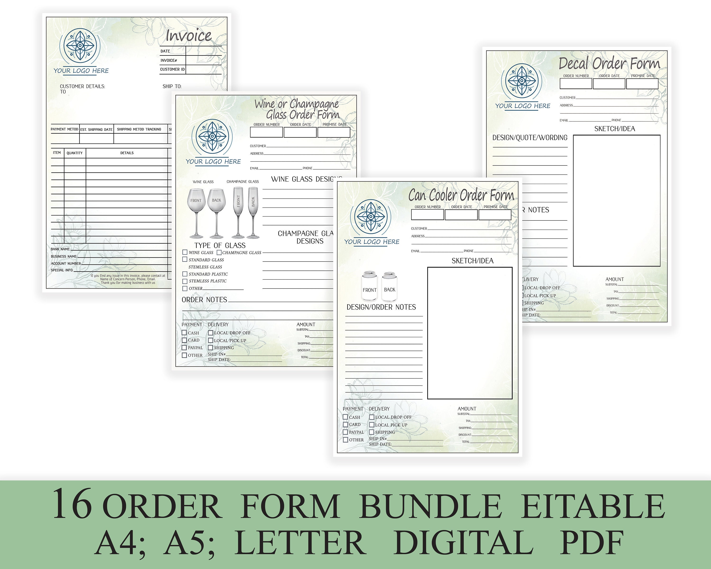 16 order form template editable tshirt order form craft etsy