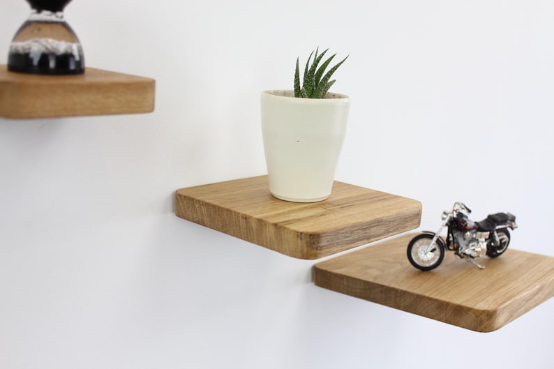 wood floating shelf