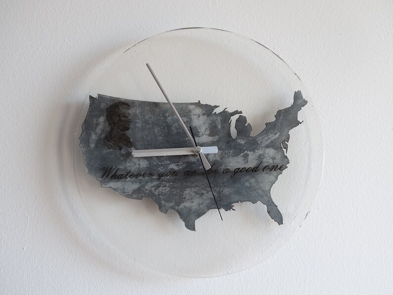 Leather Wall Clock Resin Wall Clock Epoxy Wall Clock Personalized Big wall clock Epoxy LeatherClock