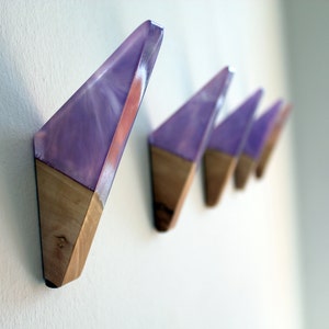 Epoxy Olive Wood Wall Hook: Modern Resin Coat Hook