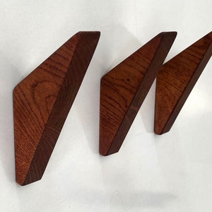 Dark Brown Wood Hook, Modern Wood Wall Hook, Wooden Hooks For Wall, Wooden Hook Rack, Minimalist Hooks, Home Decor, Modern Hook
