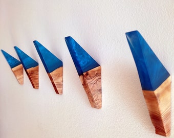 Epoxy Olive Wood Wall Hook: Handmade Minimalist Home Decor