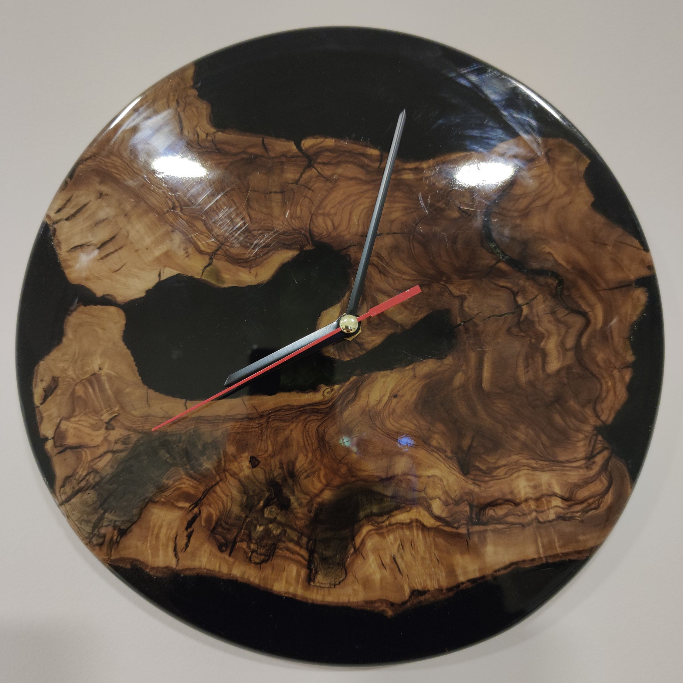 Epoxy Wood Wall Clock Handmade Housewarming Gift Wall Etsy