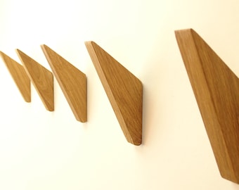 Handmade Oak Wood Coat Hook: Wall Mounted Hat/Towel Rack
