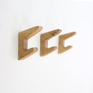 Handcrafted Walnut & Oak Wood Wall Hook: Modern Coat/Towel/Hat Rack