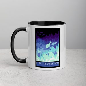 Blue or Black & White Mug - Glass Sponge Reef (Purple)