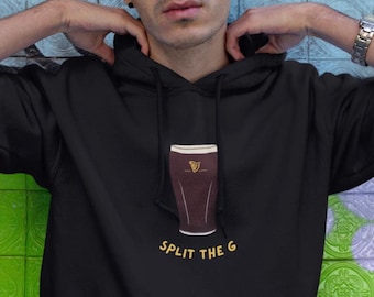 Guinness Hoodie, Split the G Sweatshirt, Irish Beer Shirt, Ireland Drinking, Guinness Gift, Unisex Men Women Hoody