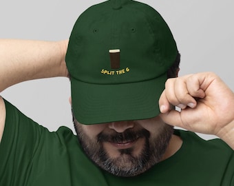 Guinness Hat - Split the G Dad Cap, Guinness Pint, Ireland Hat, Fun Irish Cap, Unisex Men Women Baseball Cap