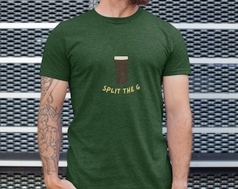 Guinness Split The G Beer Shirt, Irish Drinking Tee, Unisex Cotton Graphic Shirt