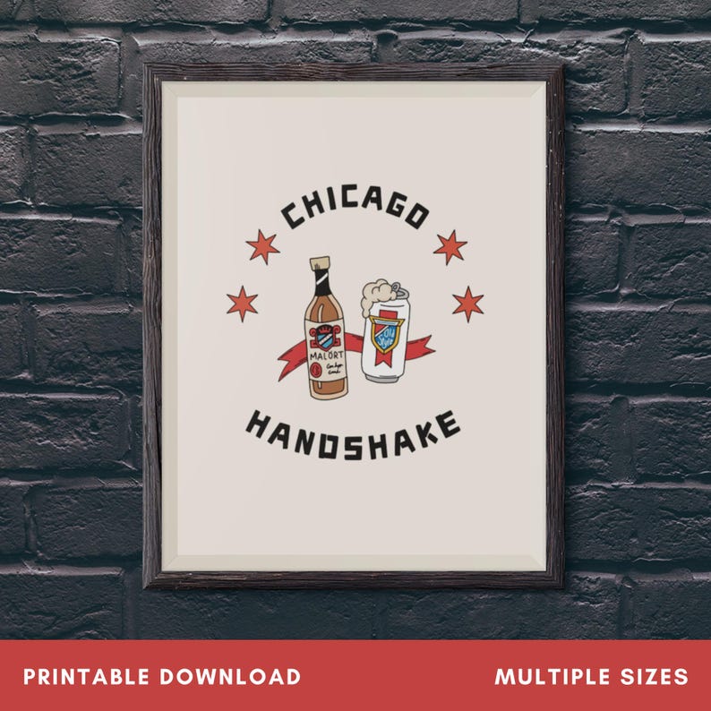 Chicago Handshake Poster