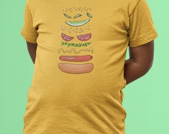 Chicago Dog Toddler T Shirt, Fun Chitown Hot Dog Tee for Children, Unique Chicago Foodie Shirt, Gift for Hotdog Lovers