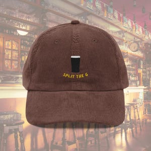 Gorra de pana Split The G, gorra bordada Guinness, regalo unisex de cerveza irlandesa imagen 3