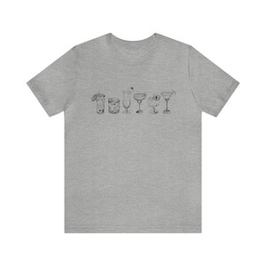 Cocktail Glass T Shirt, Drinks Graphic Tee, Bartender Shirt, Alcohol Gift, Brunch Cocktail Present, Gift Women, Unisex Men Women T Shirt image 5