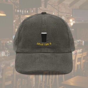 Gorra de pana Split The G, gorra bordada Guinness, regalo unisex de cerveza irlandesa imagen 4