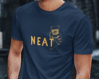 Neat Whiskey T Shirt, Bourbon Graphic Tee, Whisky Shirt, Bourbon Gift, Scotch Gift Men, Unisex Men Women T Shirt