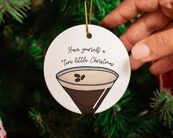 Espresso Martini Ornament, Christmas Decoration, Tini Time Gift, Expresso Martini, Cocktail Present, Martini Holiday Ornament