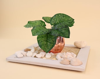 Aglaonema | Konstgjord dekorativ växt för modern heminredning och gör-det-själv-projekt