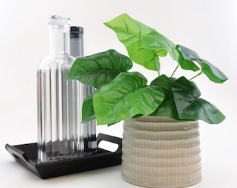 Konstgjord Philodendron Alocasia (Elefantöra) | Högkvalitativ dekorativ växt för vaser, arrangemang och gör-det-själv-projekt