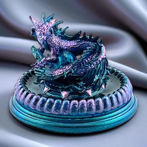 Exquisite Miniature Dragon Figurine - Hand-Painted Fantasy Collectible - Dragon Statue for Desk Decor, Gaming, or Gift