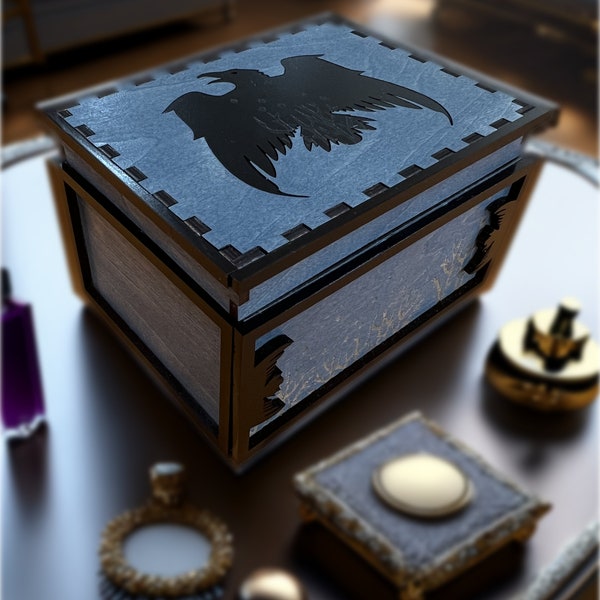 New item!Timeless beautiful Raven-themed Game Box/Jewelry Box/Trinket Box