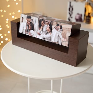 Infinity photo cubes, magic photo cubes, wooden photo cubes, spinning photo cube, photo centerpiece idea, photo gift, uniq picture frame