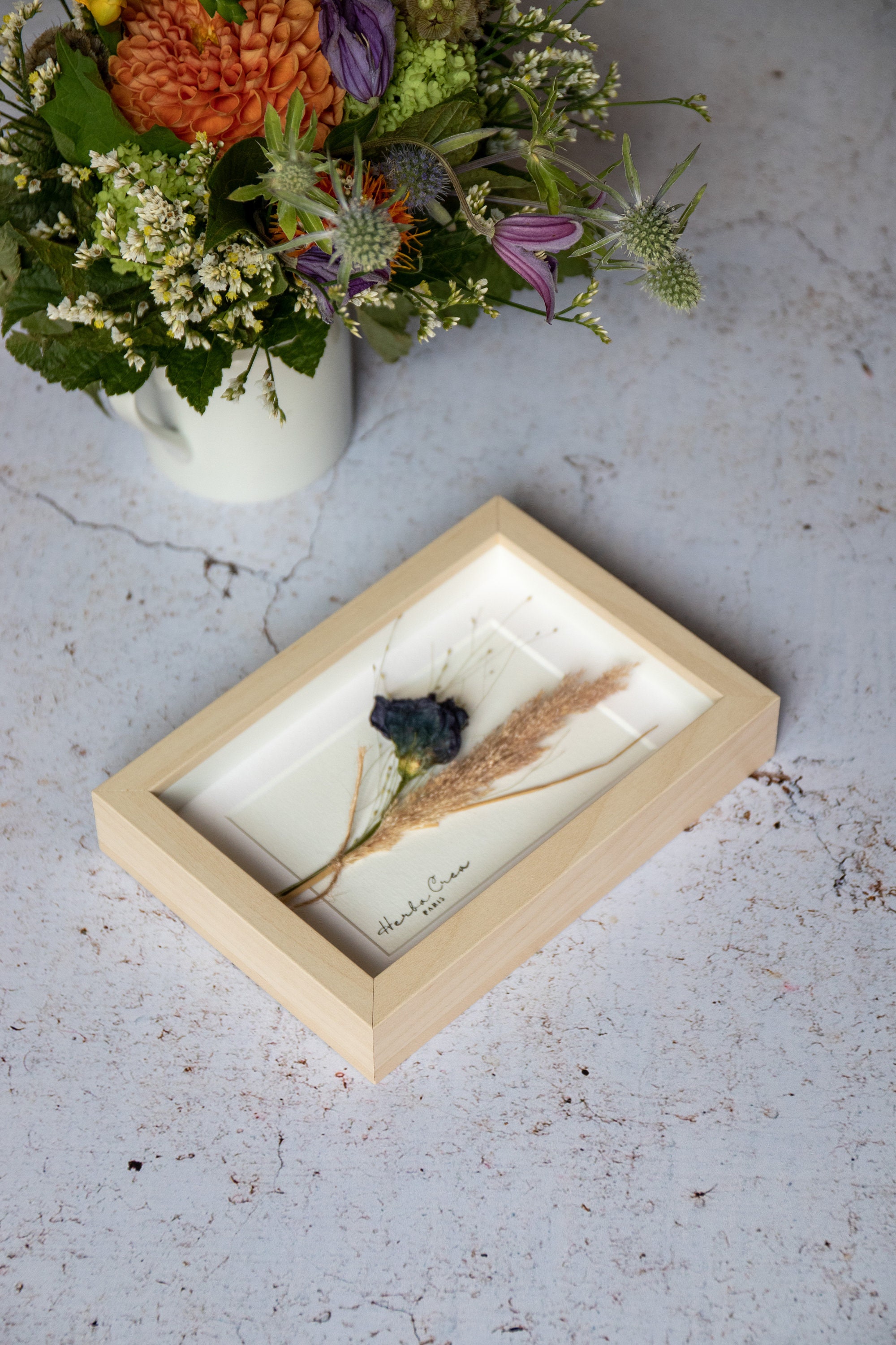 Cadre Floral 3D Épi et Fleur