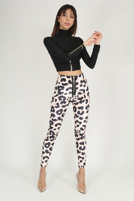 Velvet leopard leggings sale