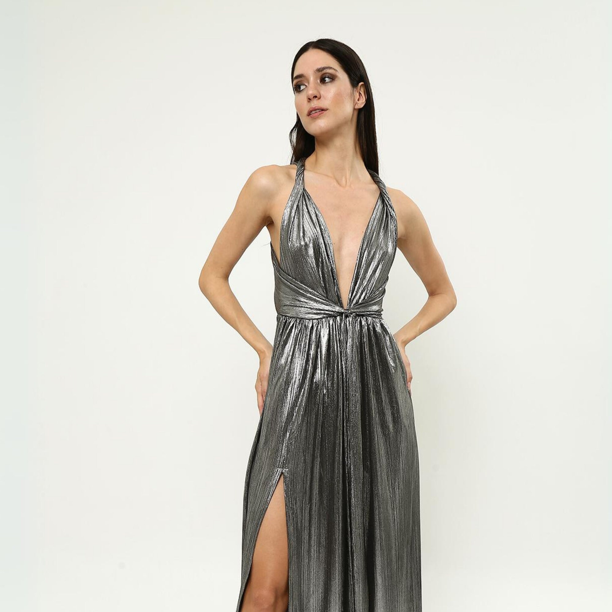 metallic mermaid dress Sage Green Deep V Neck Embellished Top Metallic Mermaid Dress – Aquarius  Brand