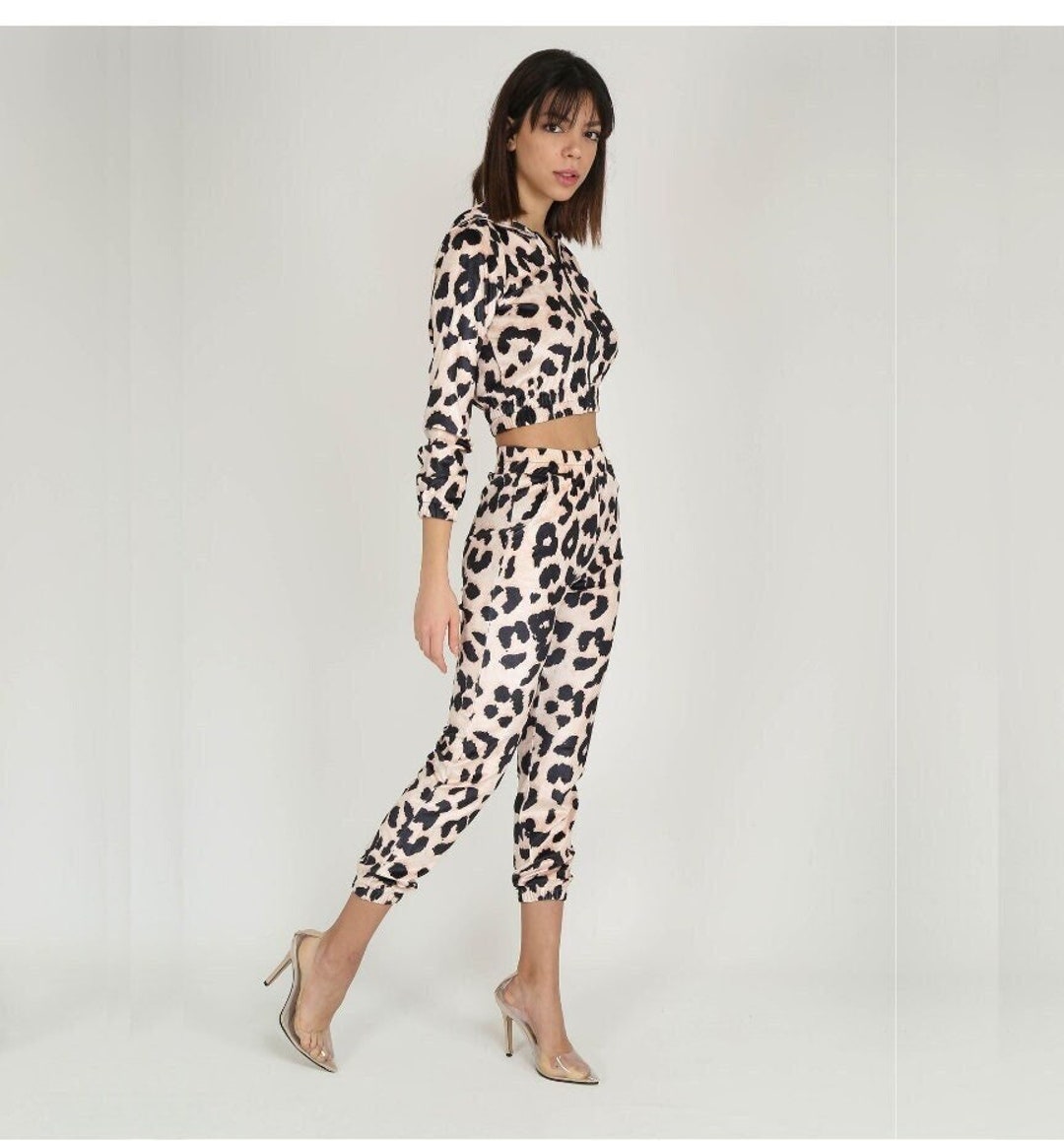 Luxury Leopard Jogger Setcustom Velvet Tracksuit Loungewear Sweet Suit