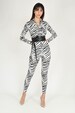 1980s Style Jumpsuit, Zebra Tiger Print Catsuit,1980s Party Clothing 