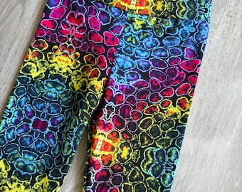 READY MADE tights, tie dye, colourful, leopard spots, organic cotton baby/ toddler / kids clothes