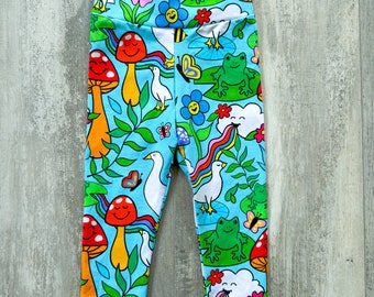 READY MADE tights, frog, mushroom, geese, colourful, organic cotton baby/ toddler / kids clothes