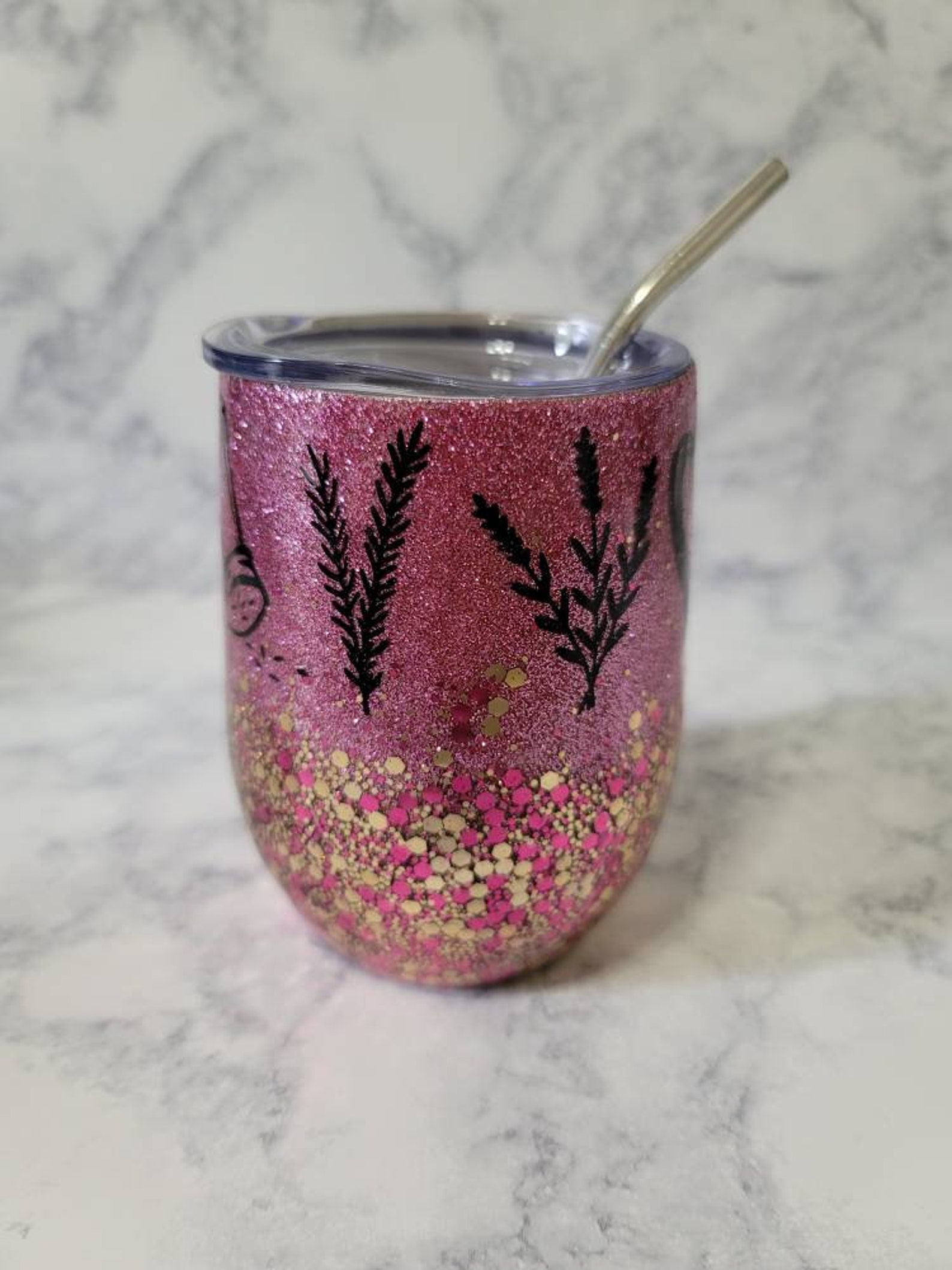 Wine glass tumbler. Practical magic tumbler salt rosemary Etsy