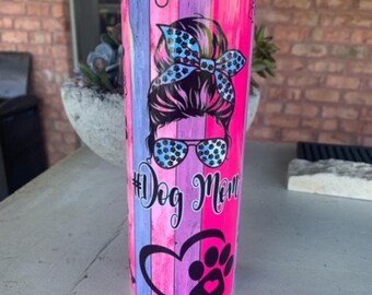 20 oz. Skinny Tumbler Sublimation Design - Dog Mom JPG und PNG für Sublimation. Nur Datei. Becher nicht im Lieferumfang enthalten