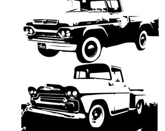 SVG-Dateien mit alten Pickup-Trucks